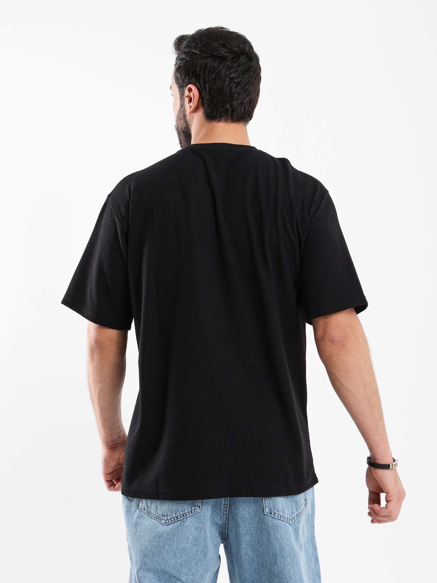Waffle Knit Oversized T Shirt