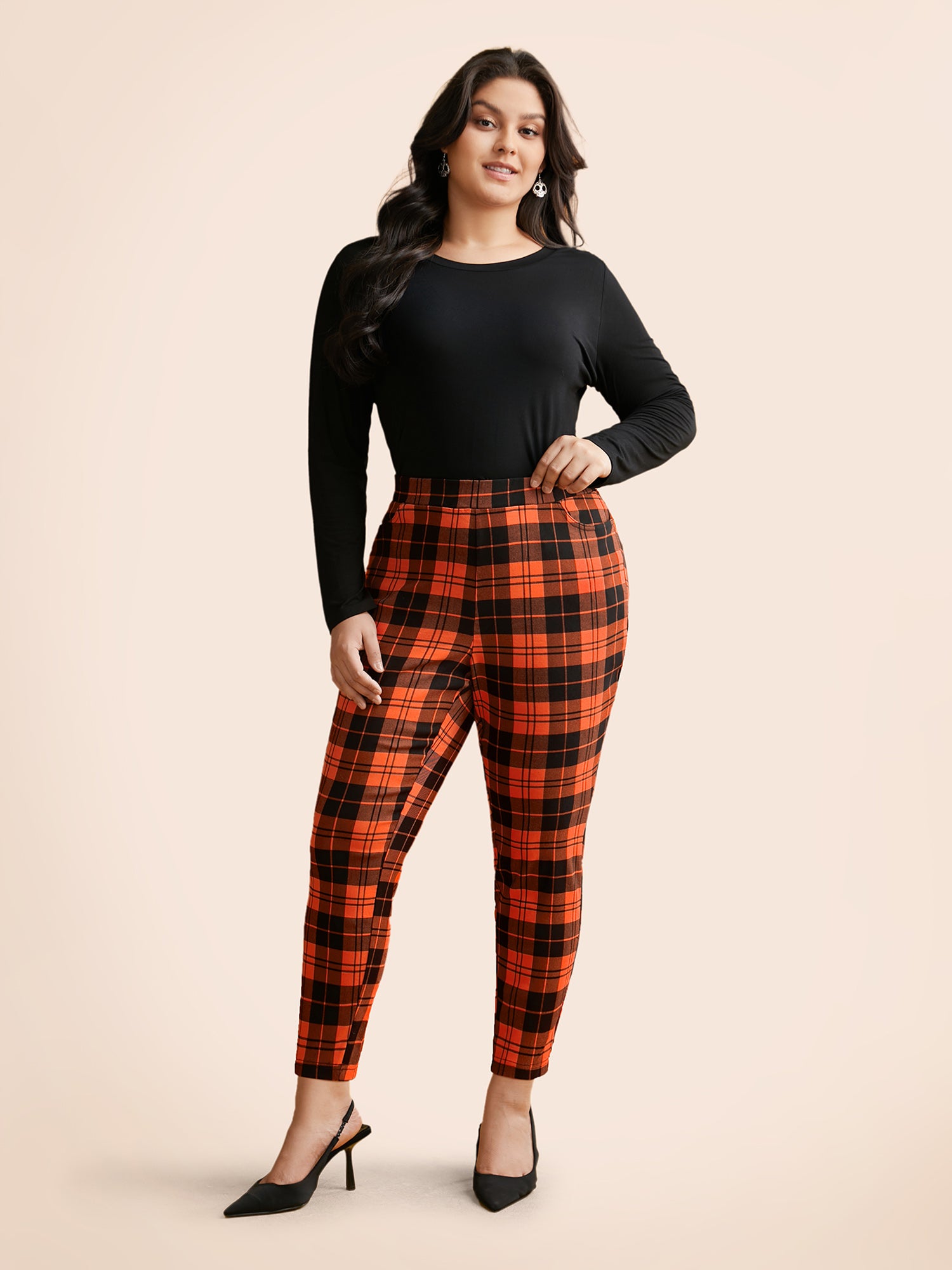 Stretchy Plaid Lounge Leggings