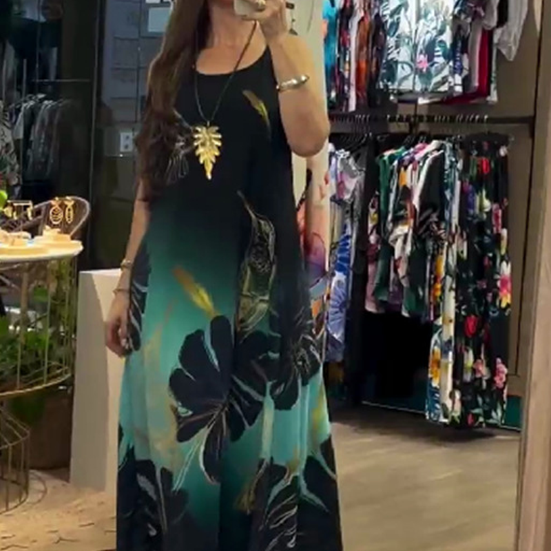 🌿Women’s Loose Printed Sleeveless Maxi Dress💕