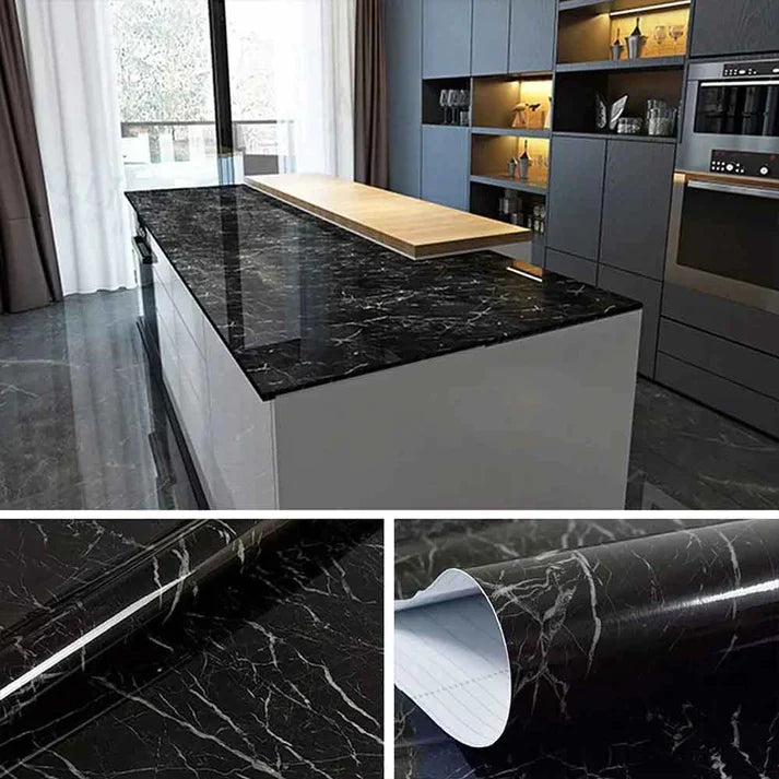 3D Black Marble Self Adhesive Sheet 60 X 200cm