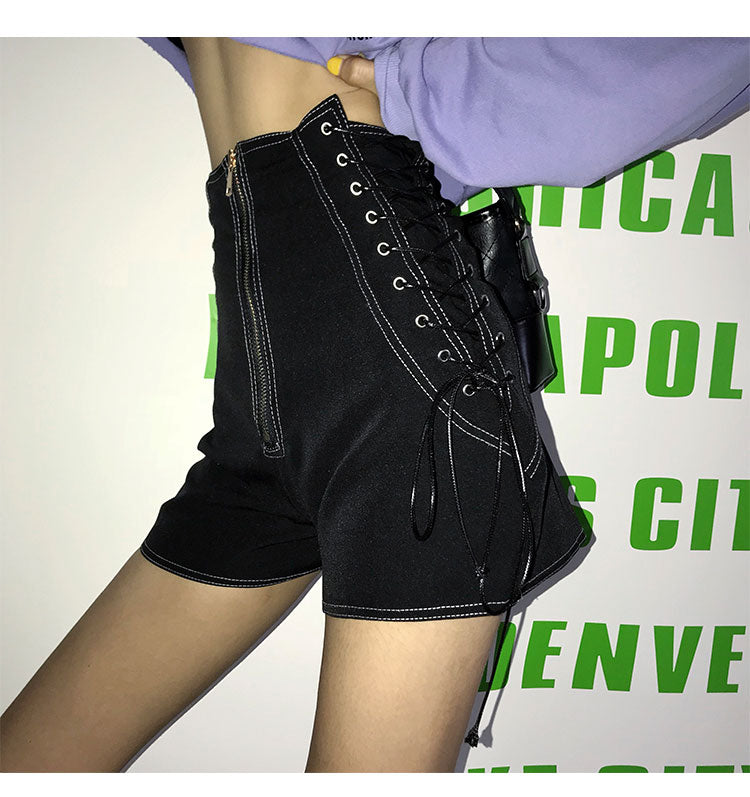 Black high waist shorts  KF2355