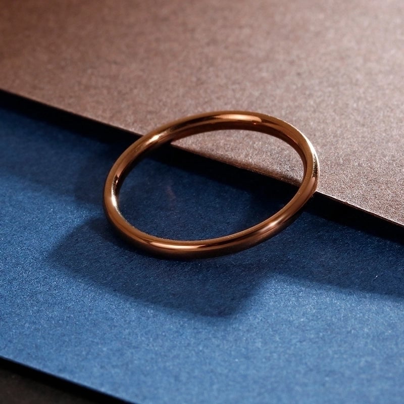 Fashion Round Titanium Steel 18K Gold Plated Polishing Stainless Steel Rings