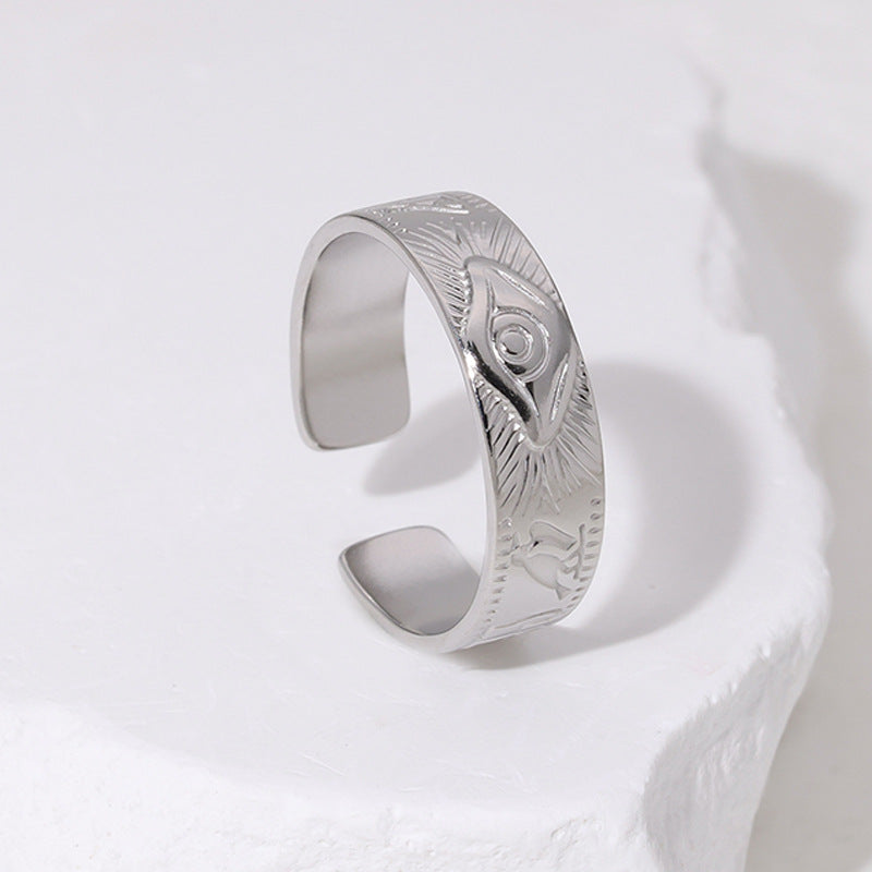 Open Ring Expressive Eye Stainless Steel Electroplating Rings