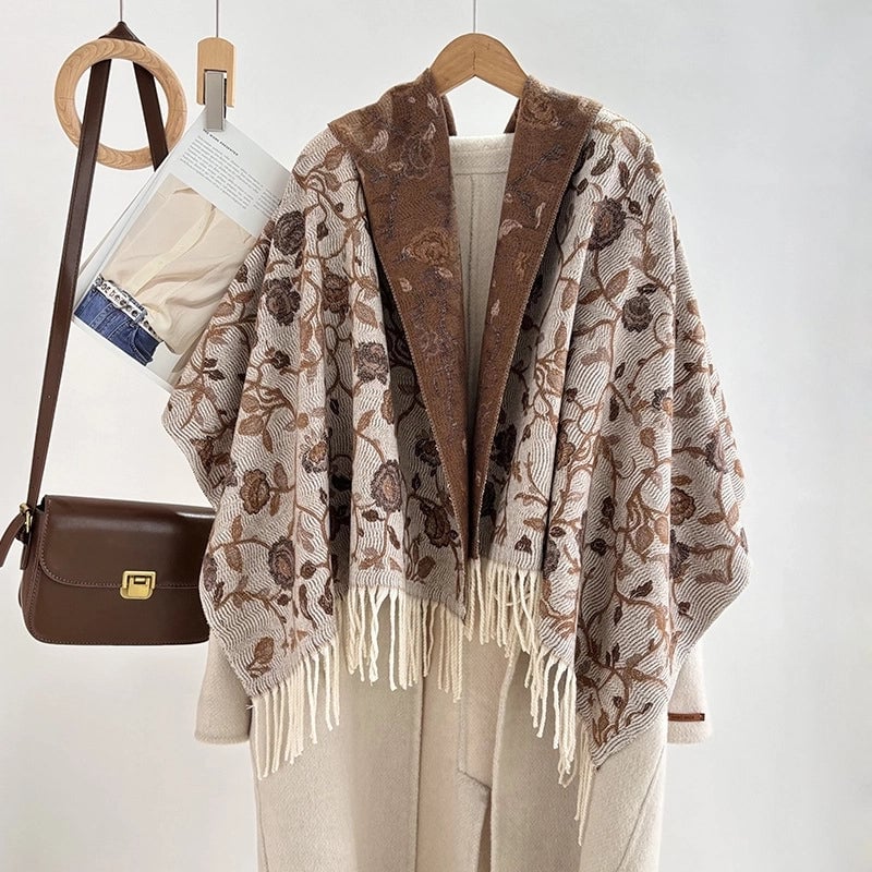 Women's Minimalist Commute Printing Flower Viscose Fiber Scarf