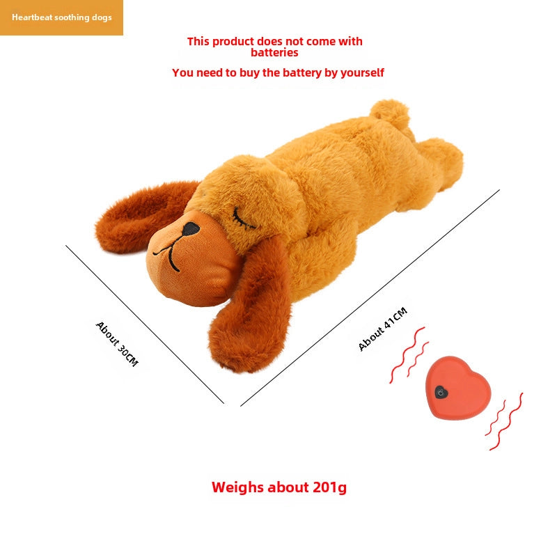 Pet Soothing Plush Animal Dog Toy Simulated Heartbeat Anxiety Soothing Companion Sleep Aid Pet Toy