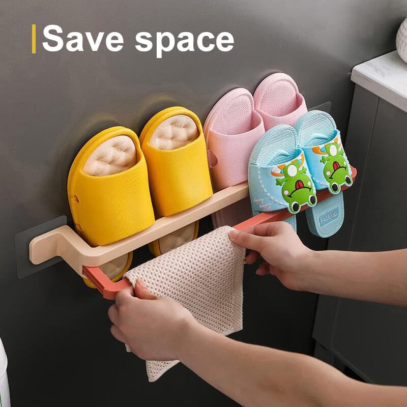 🔥HOT SALE - 49% OFF🔥No Punching Bathroom Slipper Rack Towel Rack