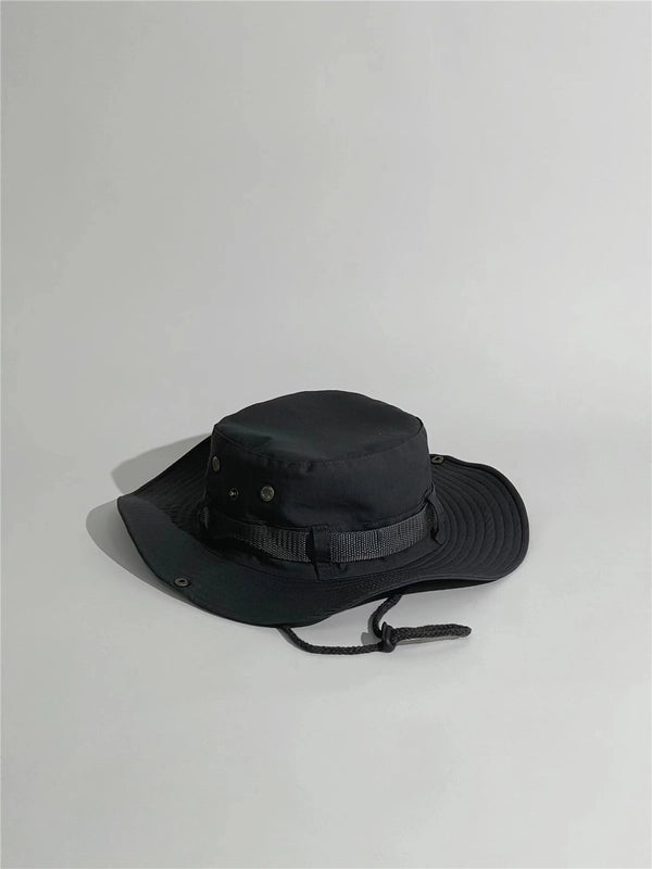 Unisex Tropical Solid Color Wide Eaves Bucket Hat