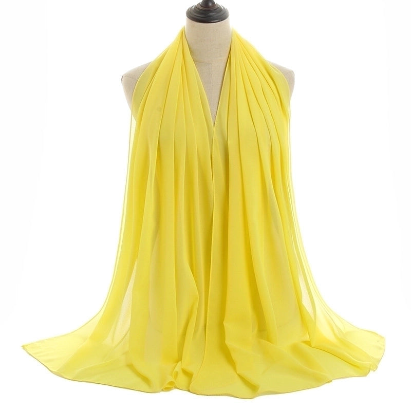 Women's Minimalist Solid Color Chiffon Cotton Linen Scarves