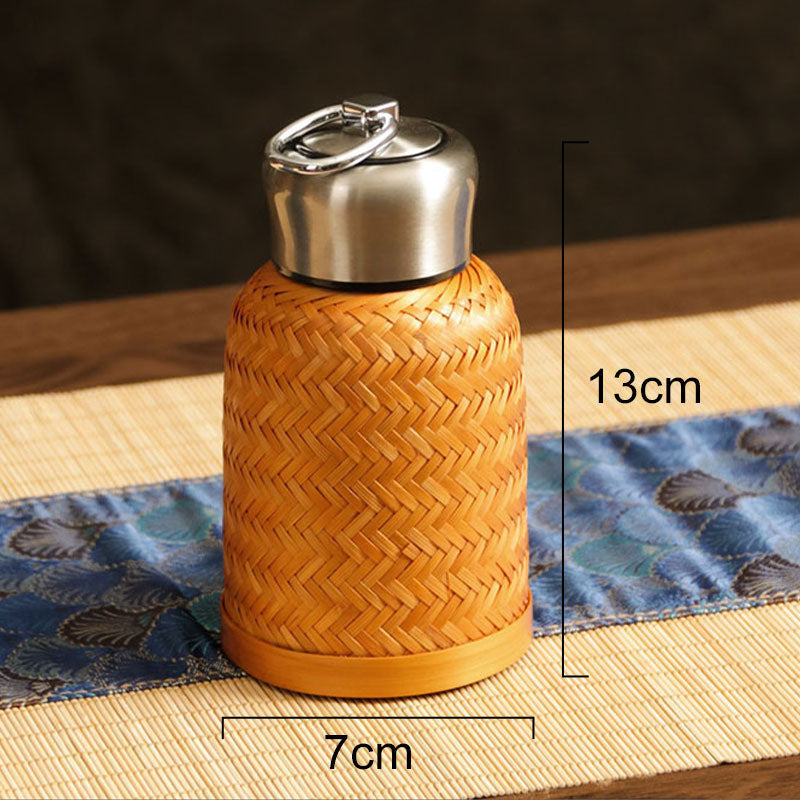 Vintage Artisan Bamboo Insulated Bottle