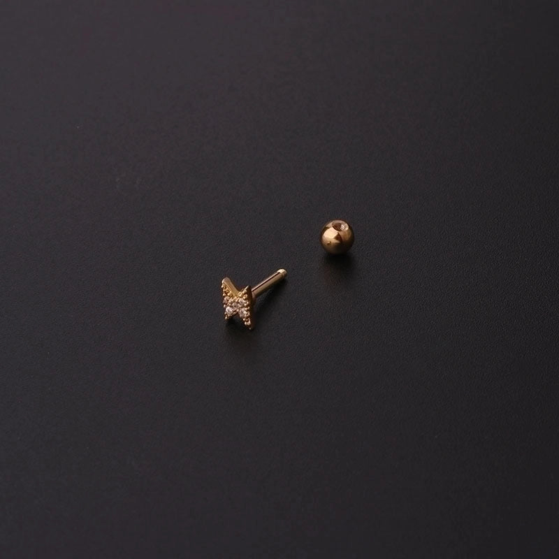 Ear Cartilage Rings & Studs Geometric 316L Stainless Steel  Copper Plating