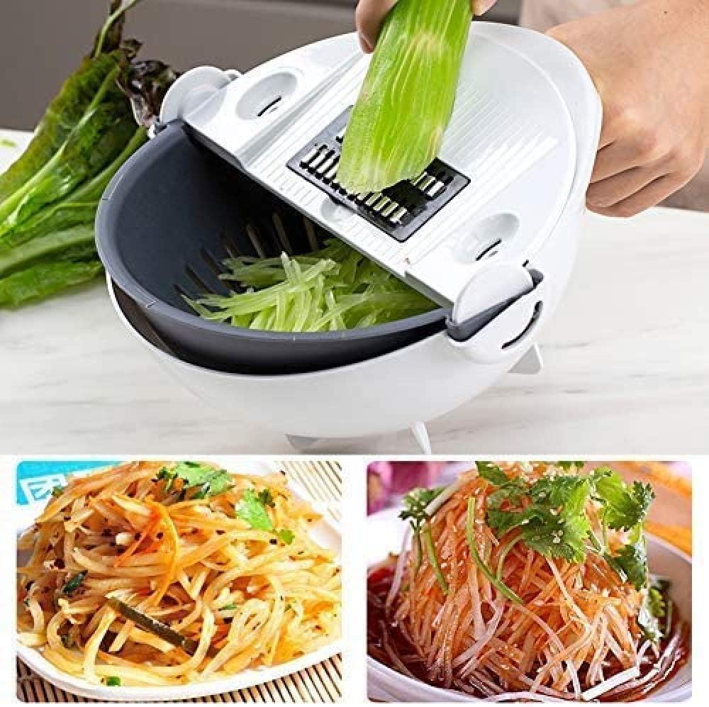 Rotary Vegetable Cutter. 9 in 1 Basket