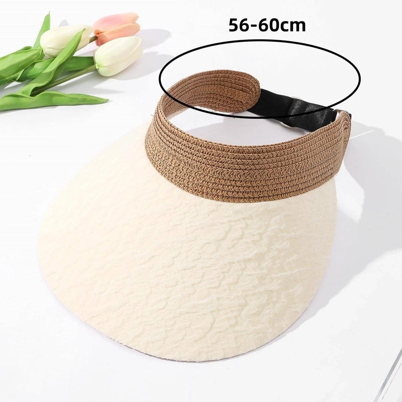 Women's Cute Color Block Elastic Band Curved Eaves Sun Hat