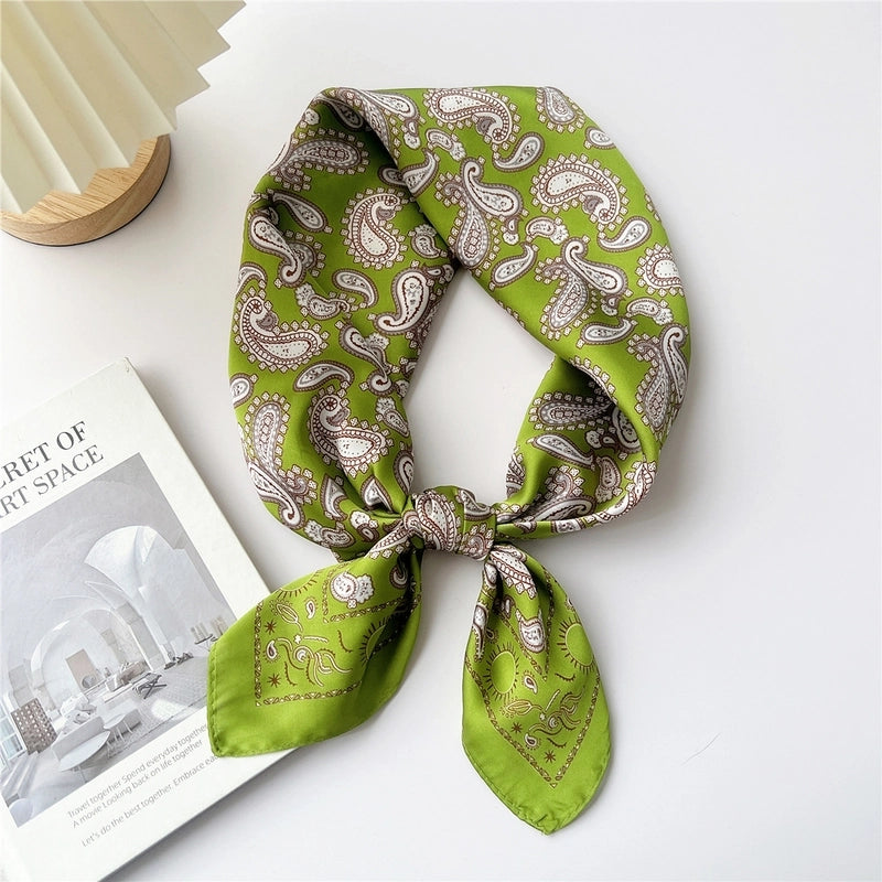 Women's Cartoon Style Cute Minimalist Printing Polyester Printing Silk Scarf