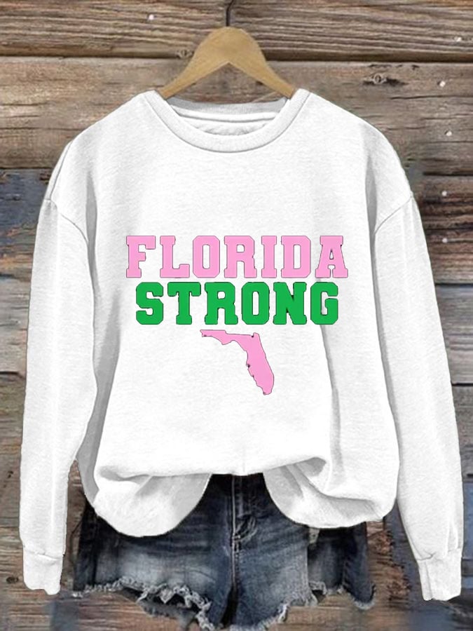 Women's Florida  Strong Print Casual Sweatshirt