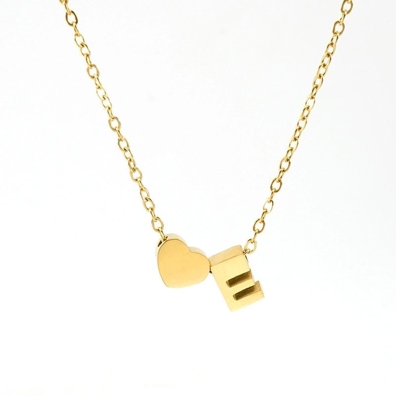 Fashion Letter Heart Shape 304 Stainless Steel 18K Gold Plated Gold Plated Stainless Steel Necklaces