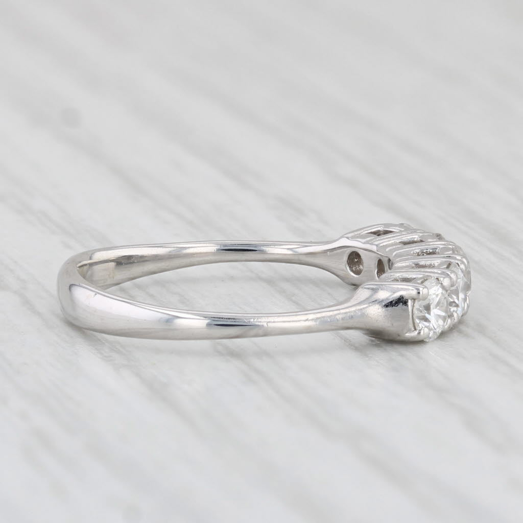 0.53ctw Diamond Wedding Ring 14k White Gold Size 4.5 Stackable Band