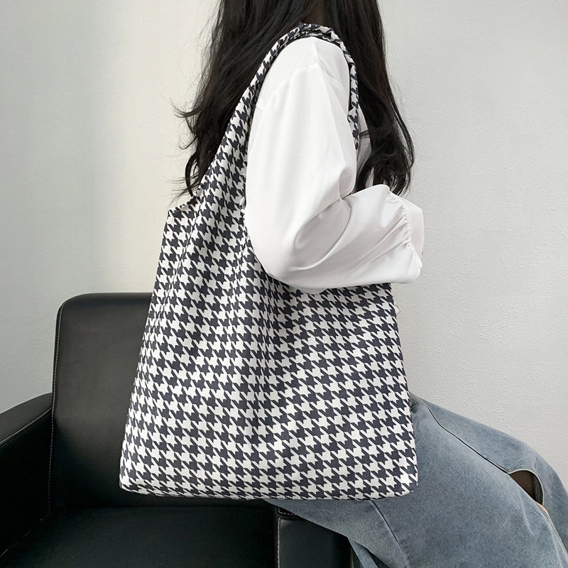 Women's Canvas Printing Classic Style Square Open Canvas Bag