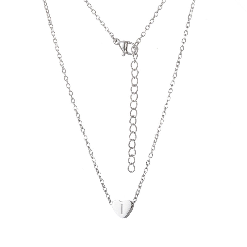 Stainless Steel Titanium Steel 18K Gold Plated Minimalist Letter Heart Shape None Pendant Necklace