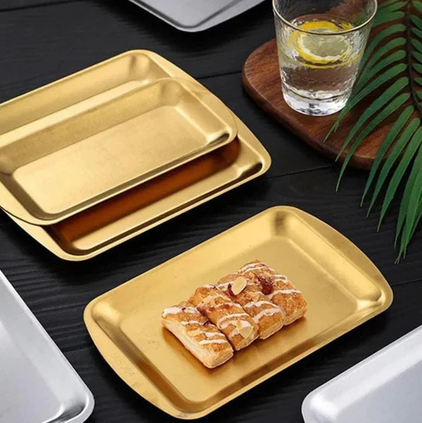 Luxury Gold Rectangle Shaped Tray