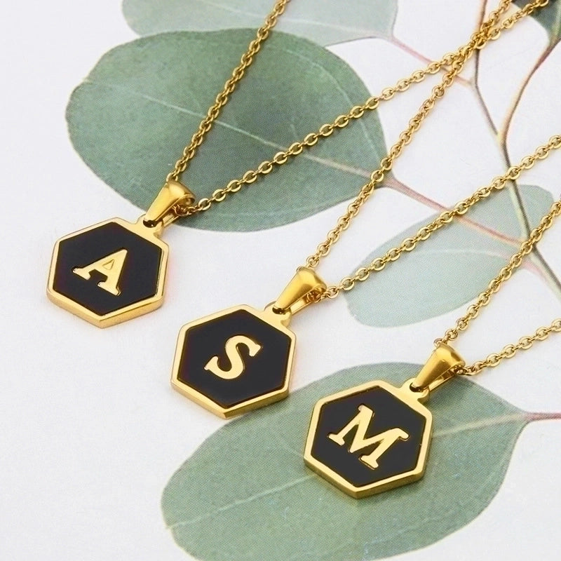 Titanium Steel Minimalist Plating Letter Necklace
