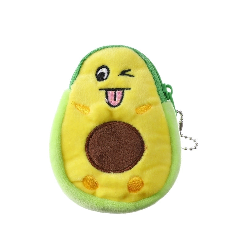 Kid's Cartoon Fruit Plush Zipper Kids Wallets
