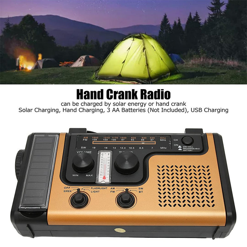 Portable Hand-Cranked Emergency Radio Flashlight