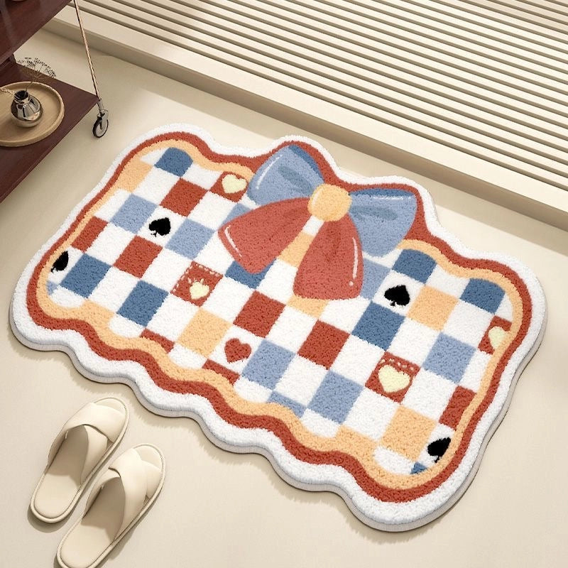 Cute Bow Knot Polyester Floor Mat Bathing