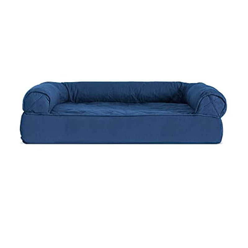 Pet Bed for Dogs and Cats - Plush and Velvet L-Shaped Chaise Solid Slab Orthopedic Dog Bed