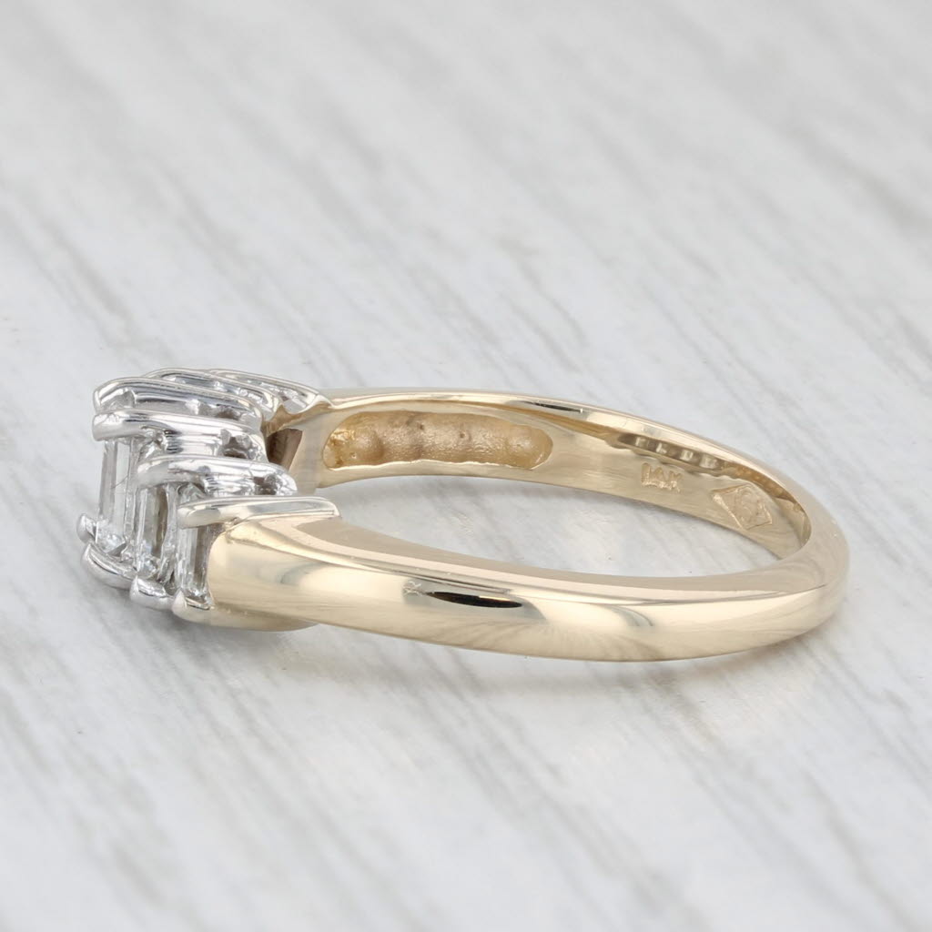 0.92ctw Diamond Ring 14k White Yellow Gold Size 6.5 Engagement