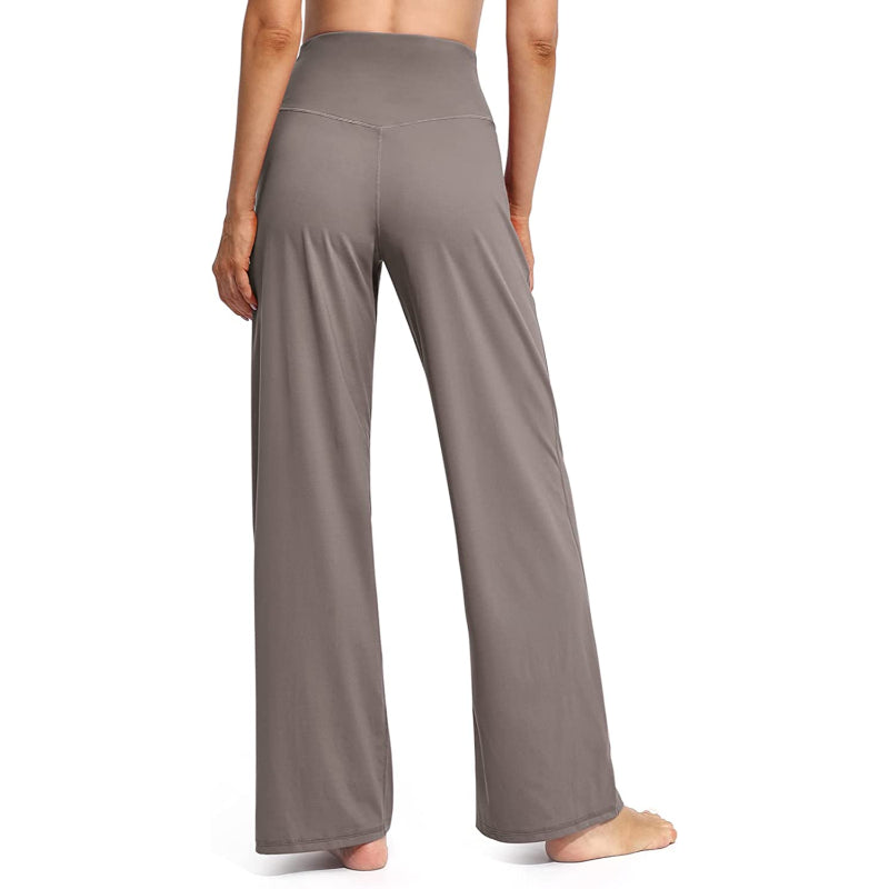 Women Wide Leg Yoga Pants High Waist Stretch Workout Sweatpants With Pockets Casual Straight Leg Pants