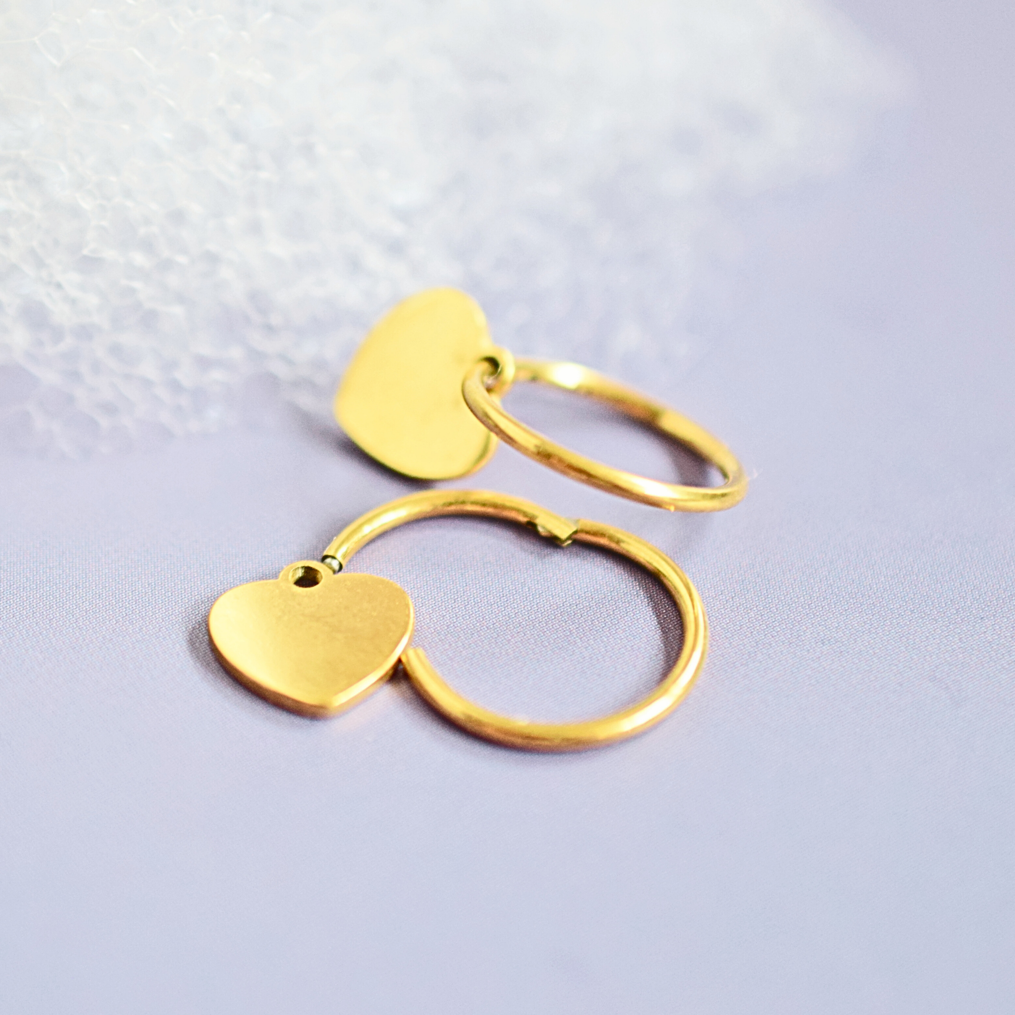 Tiffany heart charm hoops - Silver *NEW hoops