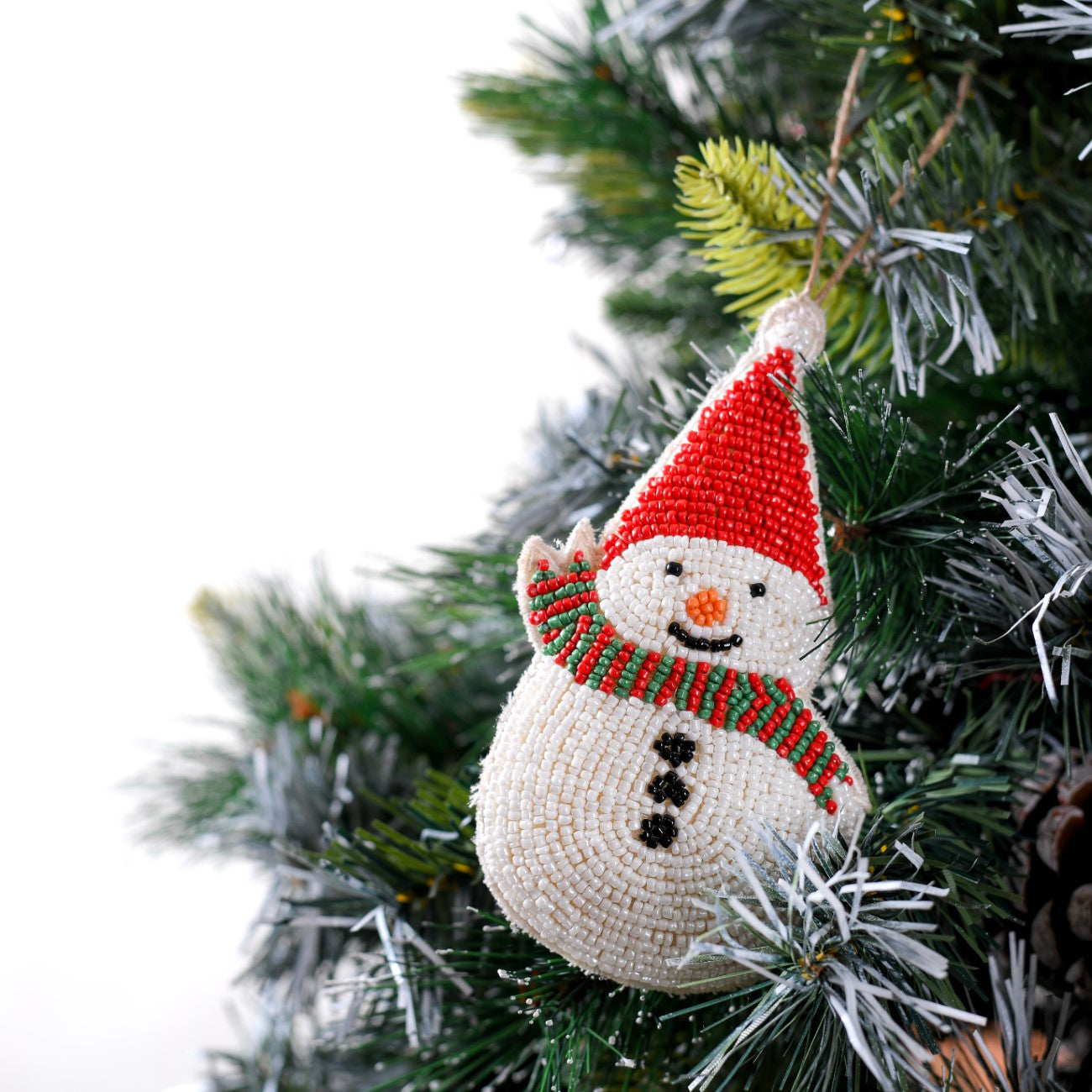 Christmas Hanging Ornament Set of 3 Multicolour
