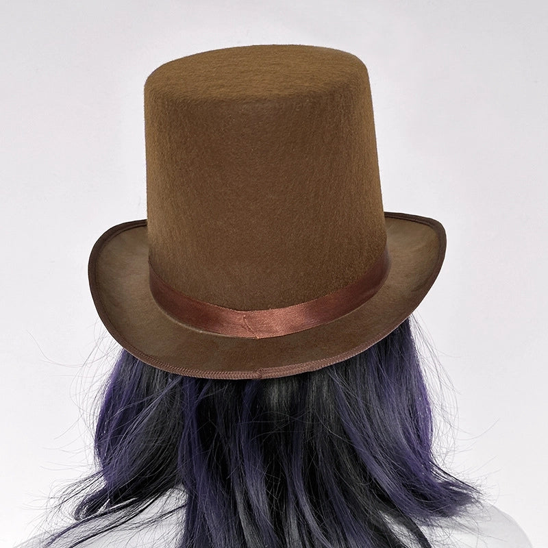 High Hat Retro British Gentleman Jazz Hat Magician Hat Performance Sequin Hat Rain Silk High Barrel Top Hat Non-woven Fabric