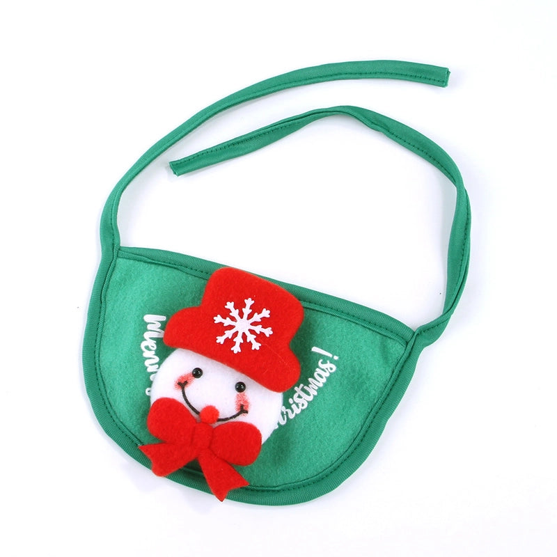 Pet Hat Saliva Towel Dog Christmas Head Cover Christmas Tree Shape Cat Saliva Towel Suit