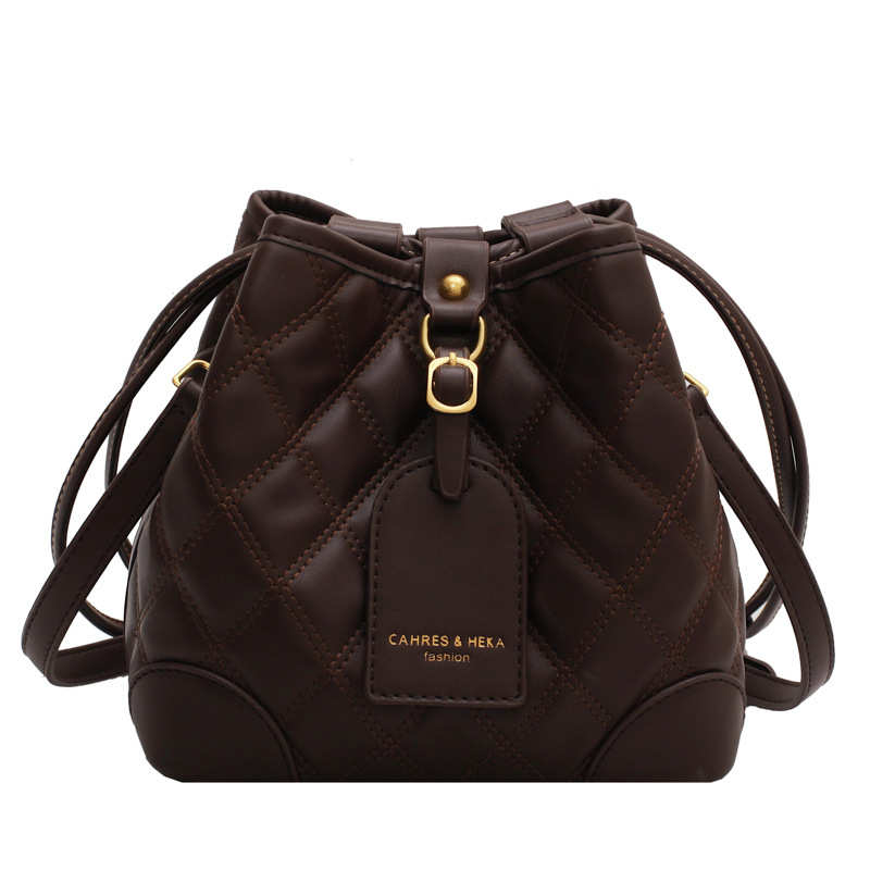 Stylish Embroidered PU Leather Bucket Crossbody Bag