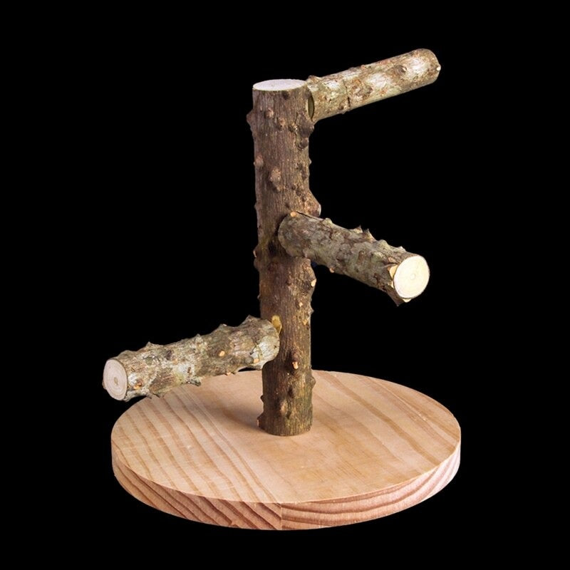 Wooden Bird Perch Stands With Base