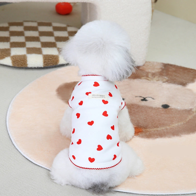 Casual Polyester Heart Shape Pet Clothing