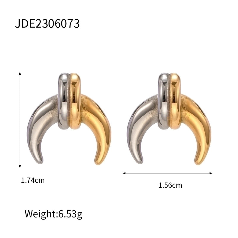 1 Pair Minimalist Classic Style Geometric Mixed Color 304 Stainless Steel Ear Studs