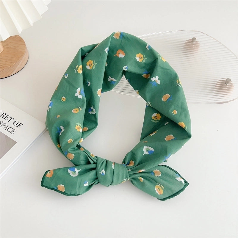 Women's Minimalist Flower Cotton And Linen Printing Scarf
