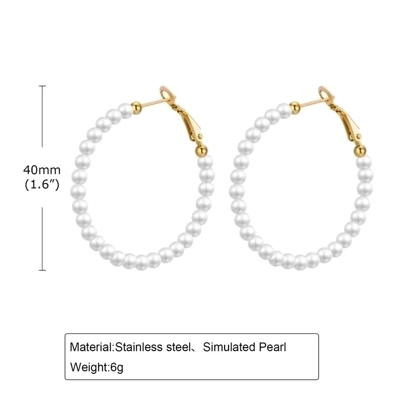 1 Pair Minimalist Geometric 303 Stainless Steel Hoop Earrings