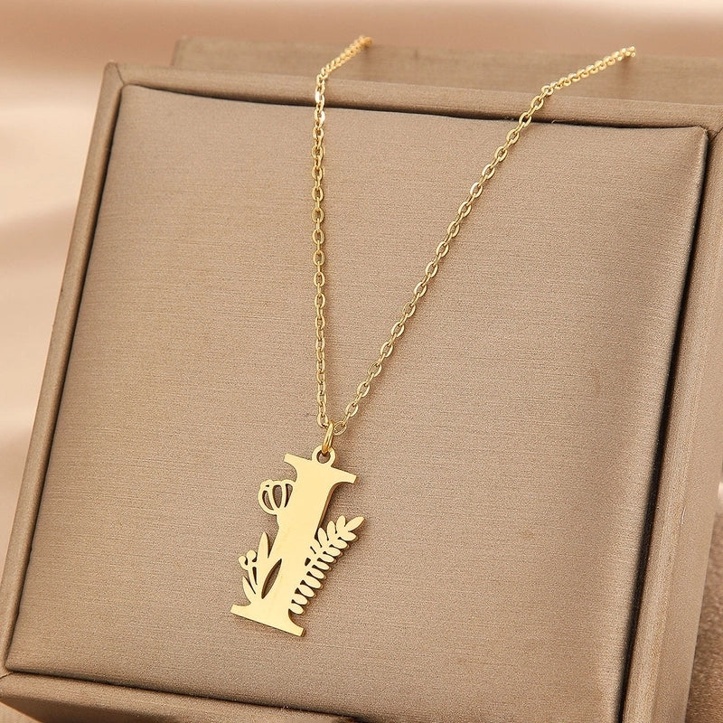 Basic Classic Style Letter Stainless Steel Plating Pendant Necklace