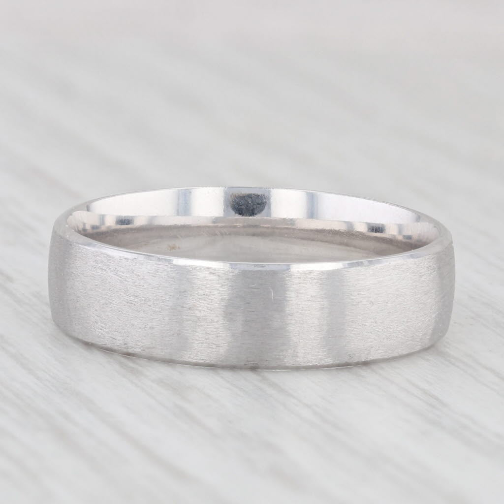 Brushed Men's Wedding Band 10k White Gold Size 10 Comfort Fit Ring