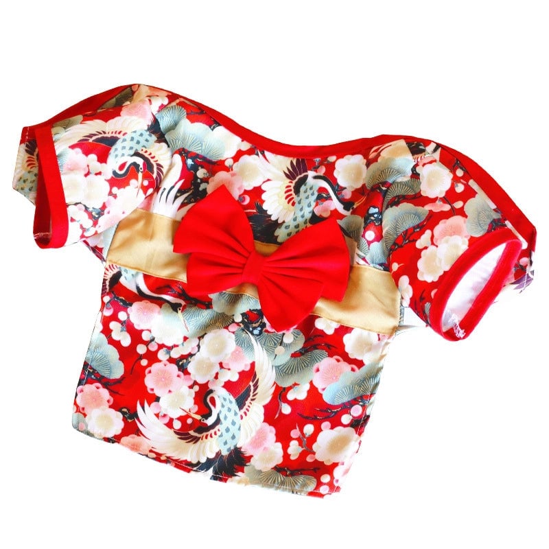 Pet Clothes For Cats Dogs Corgi Teddy Shiba Inu Small Size Trendy Flamingo Pattern Autumn/winter