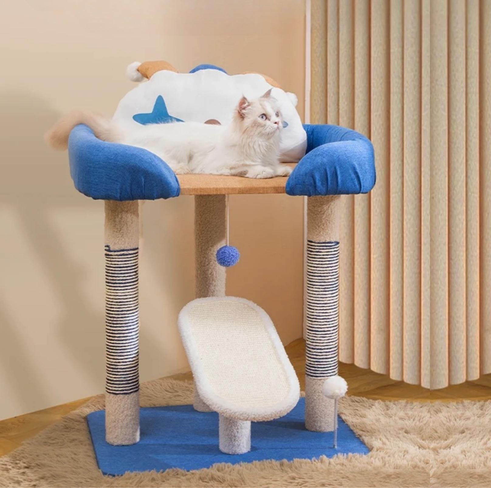 Circus Style Cat Climbing Tree with Lounge & Scratching Post