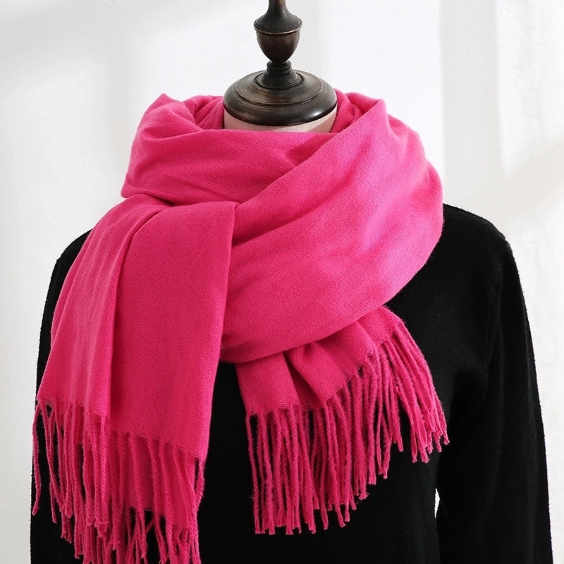 Women's Minimalist Solid Color Imitation Cashmere Scarf