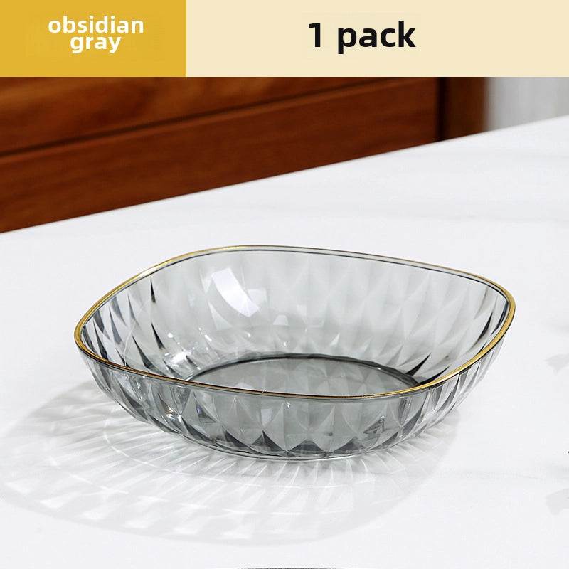 Light Luxury Transparent High-grade Bone Spitting Dish Household Dining Table Bone Dish Food Grade Snack Dish Fruit Dish Candy Nut Dish