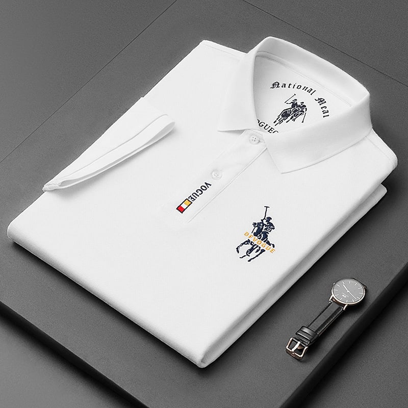 🔥Men's Business Casual Embroidered Lapel Short Sleeve Polo Shirt🔥