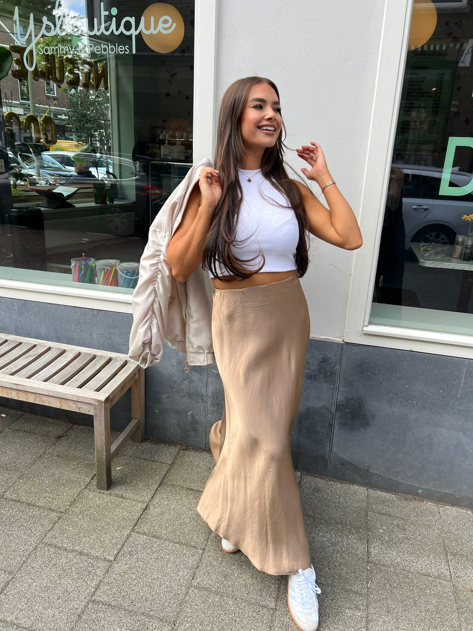 Silky Maxi Skirt Mocca