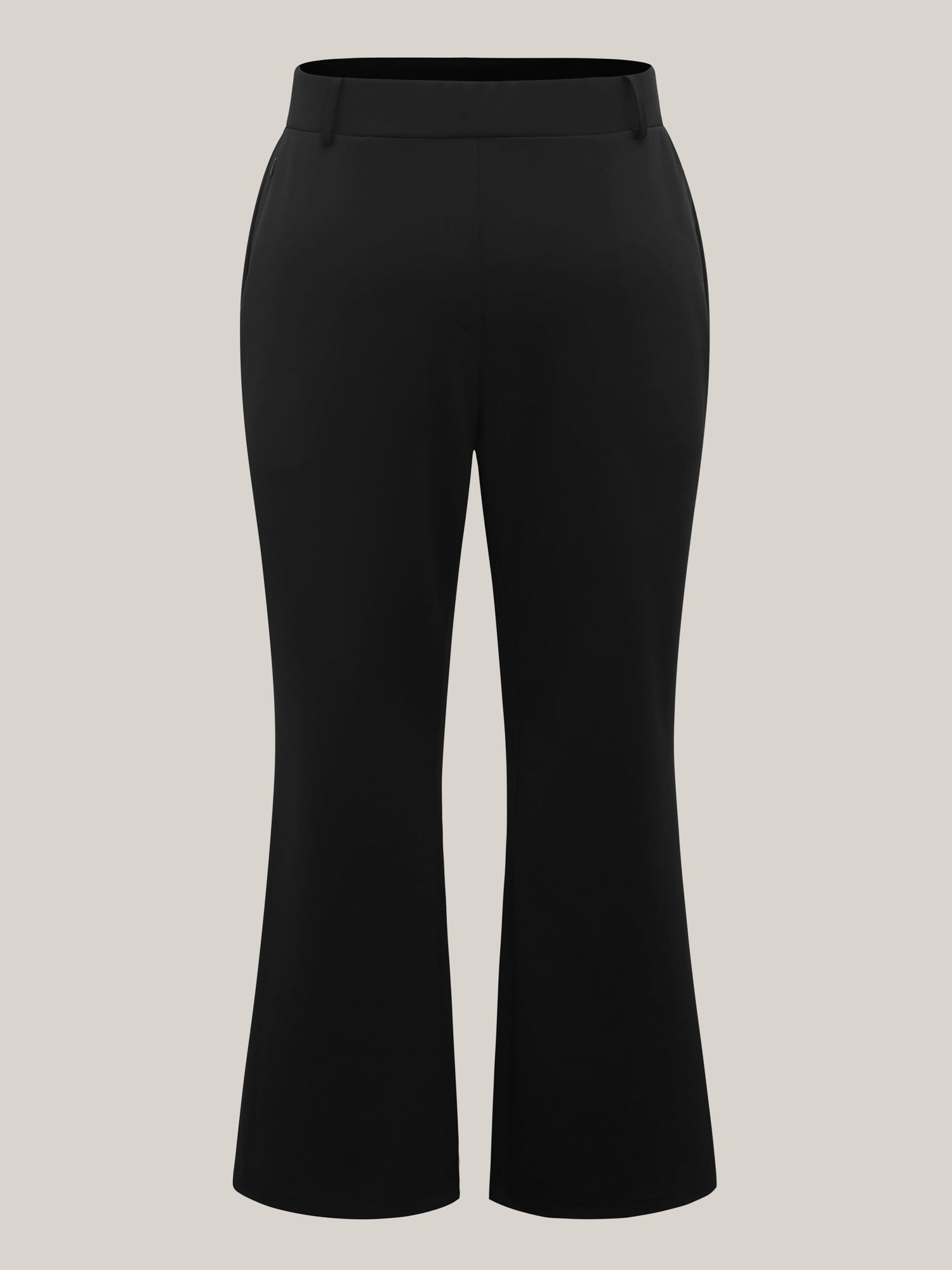 Stretchy Waist Zipper Pocket Flared Pants