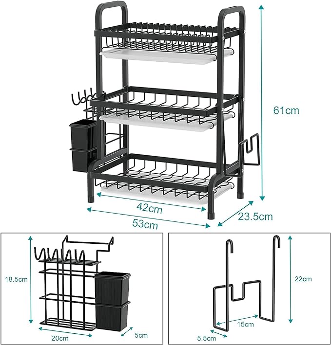 Kitchen Bowl Dish Drying Rack-3 Layer. Kitchen Dish Drying Rack